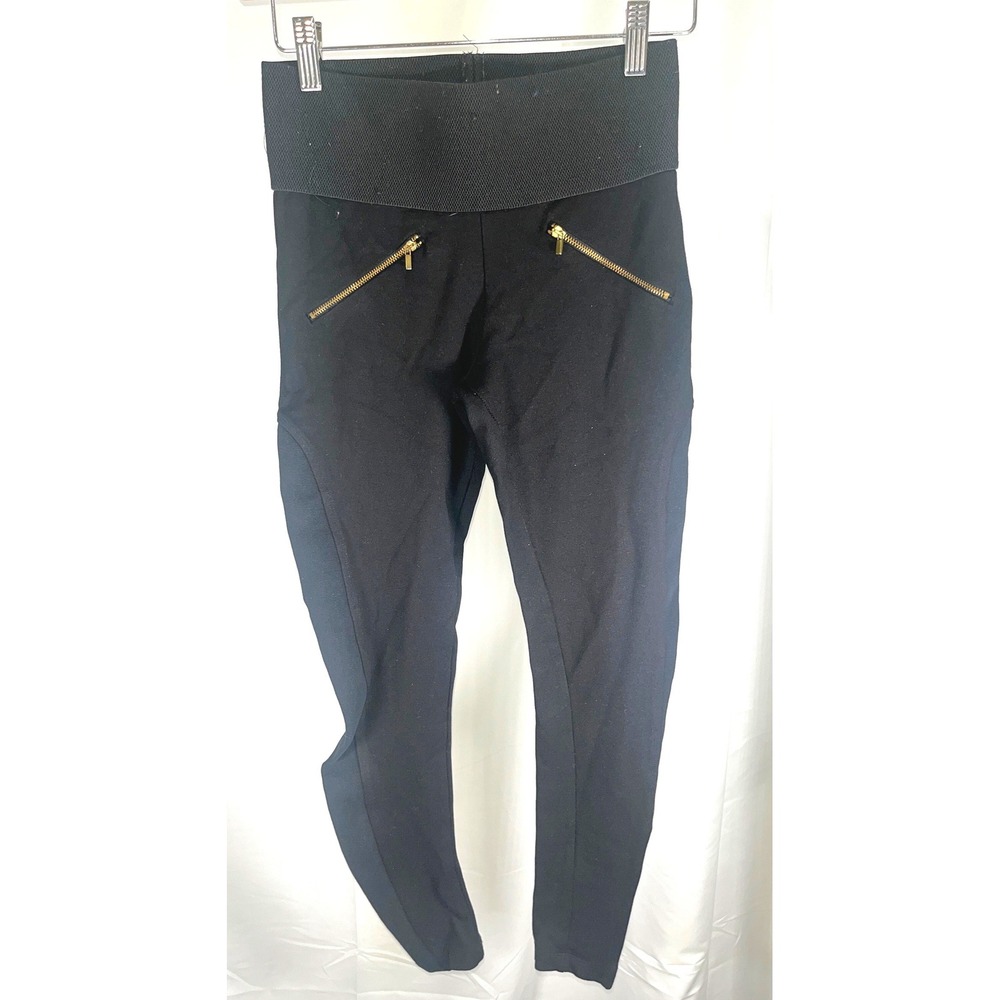 Zara Basic Black Zipper Pocket Leggings Skinny Pants Streetwear Casual XS